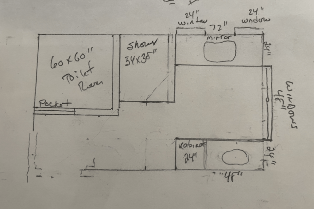 master bathroom sketch