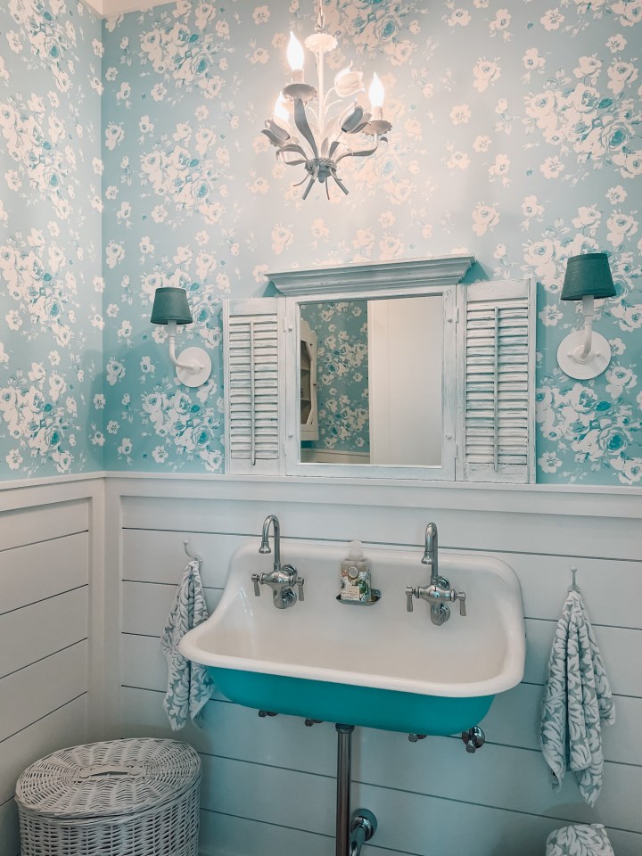 shiplap in powder room