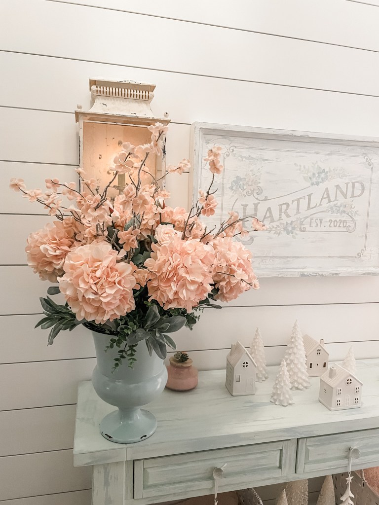 pink winter floral arrangement