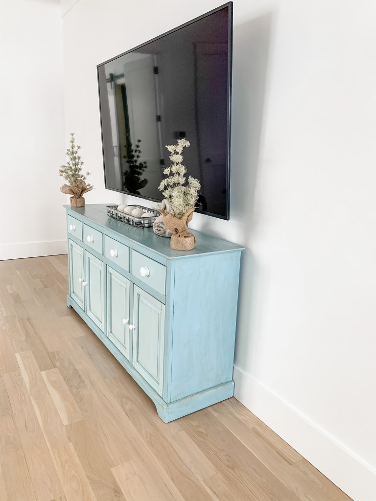 blue entertainment center