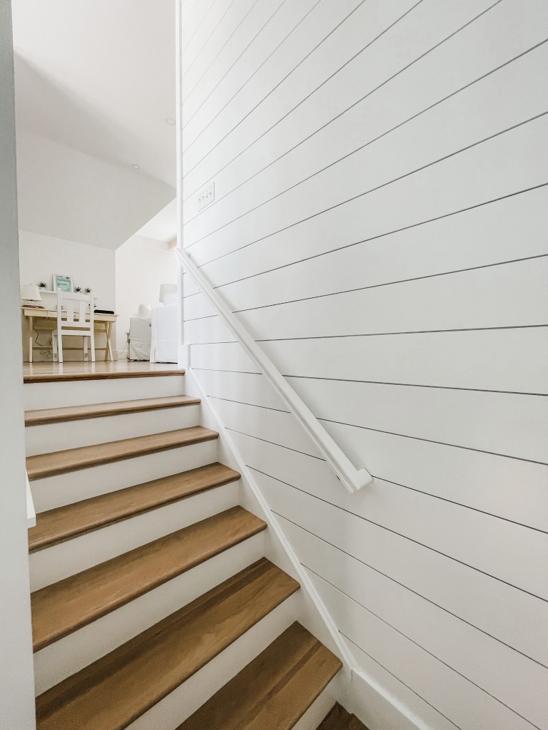 shiplap in a stairway