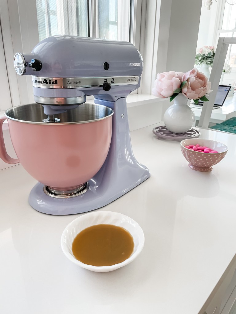 butterscotch sauce in a white bowl