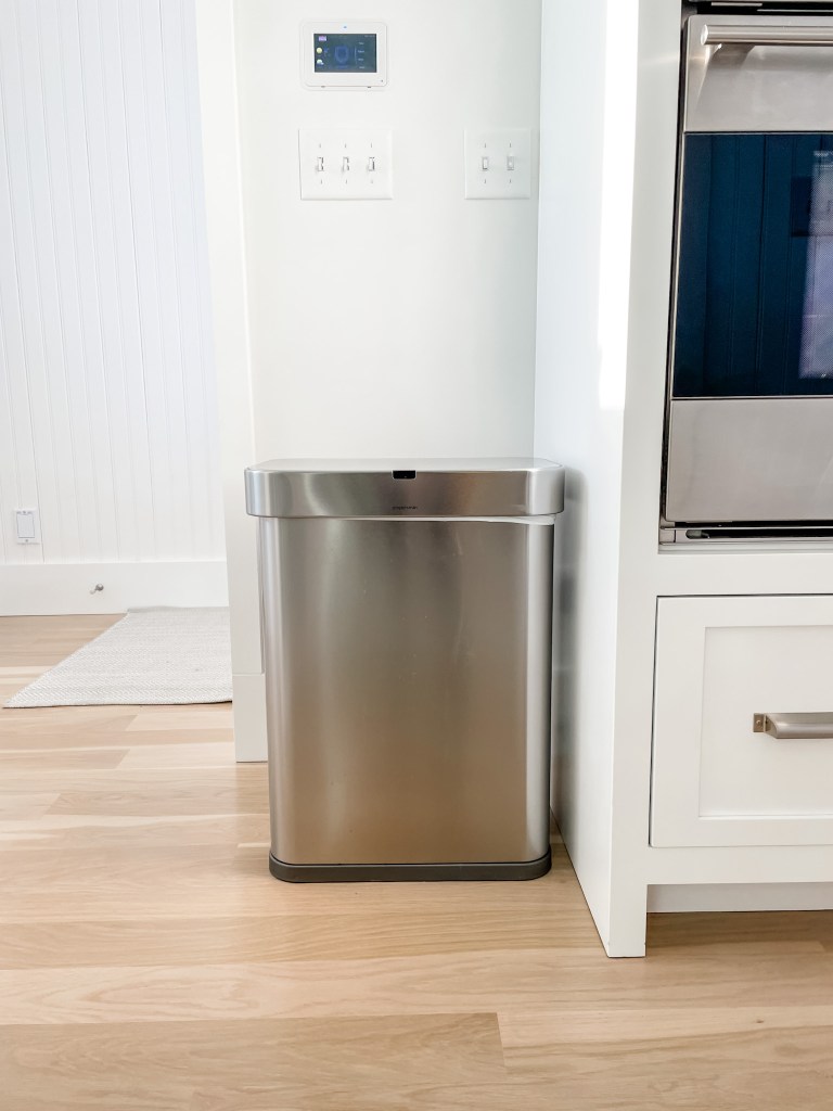 The SimpleHuman 58L Rectangular Sensor Can with voice and motion control.
