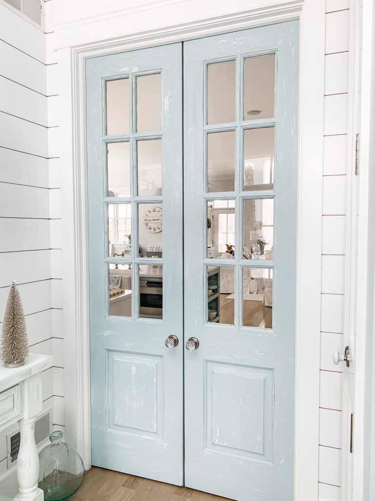 blue antique doors