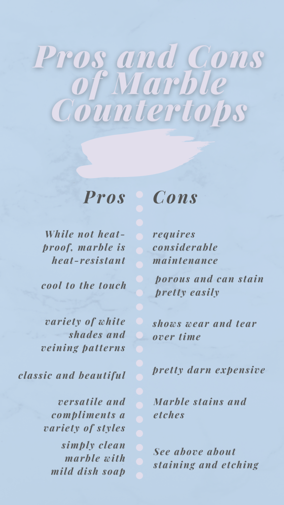 Pros and Cons of Marble Countertops