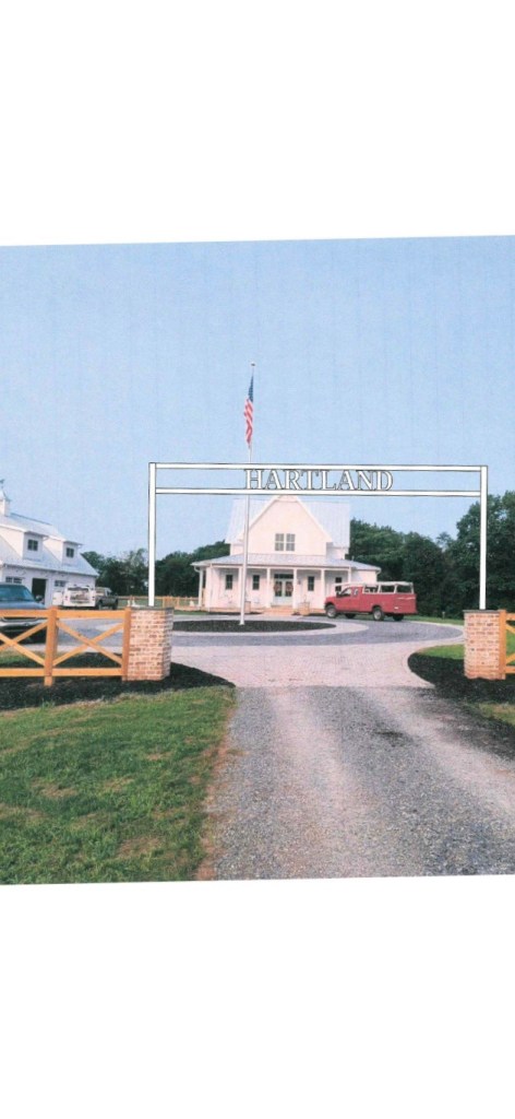 Photoshopped preview of the HartLand driveway sign