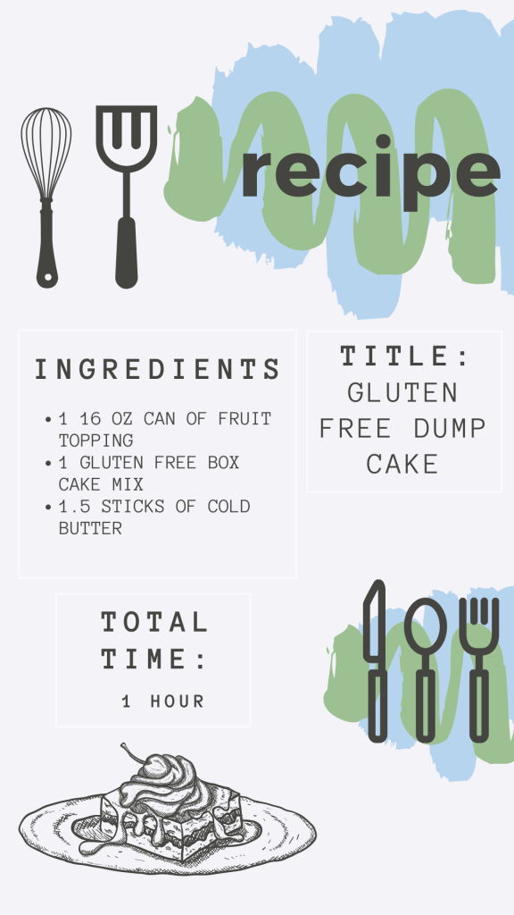 dump cake recipe card