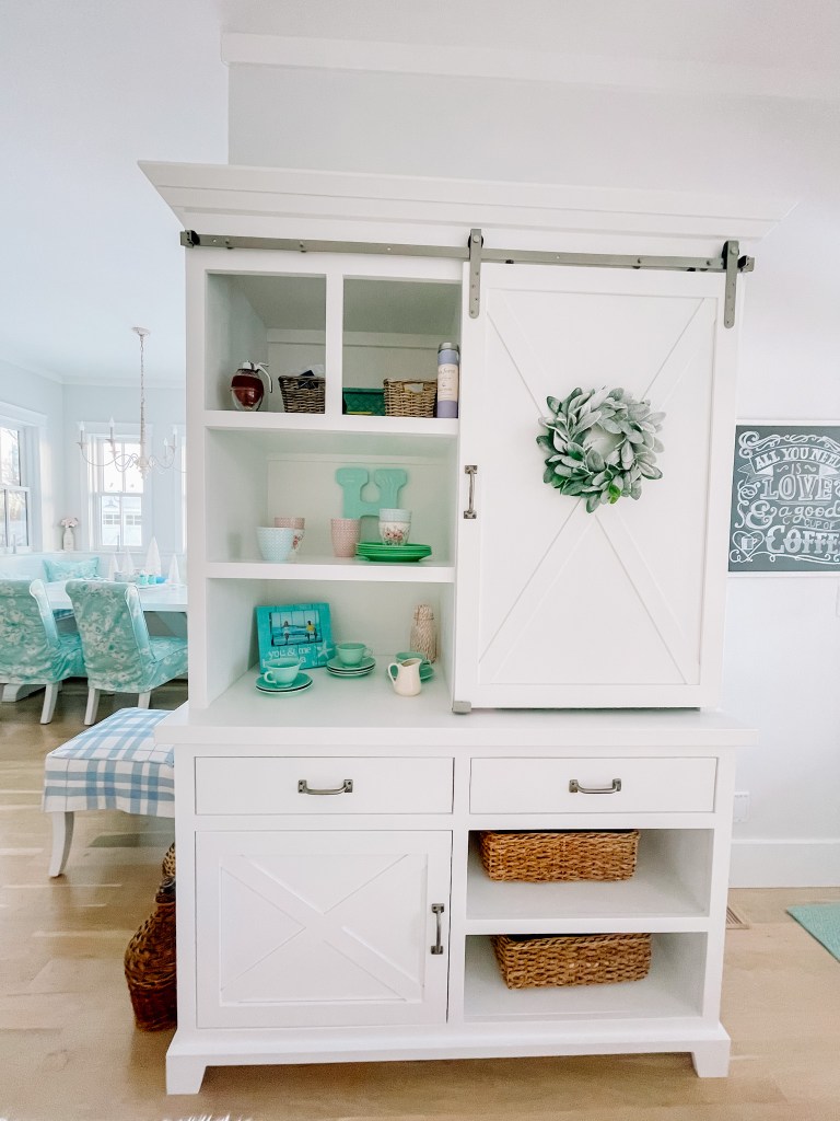 coffee station in Monica's farmhouse