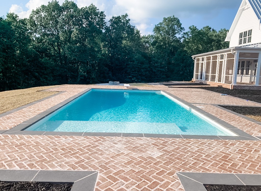 large blue swimming pool