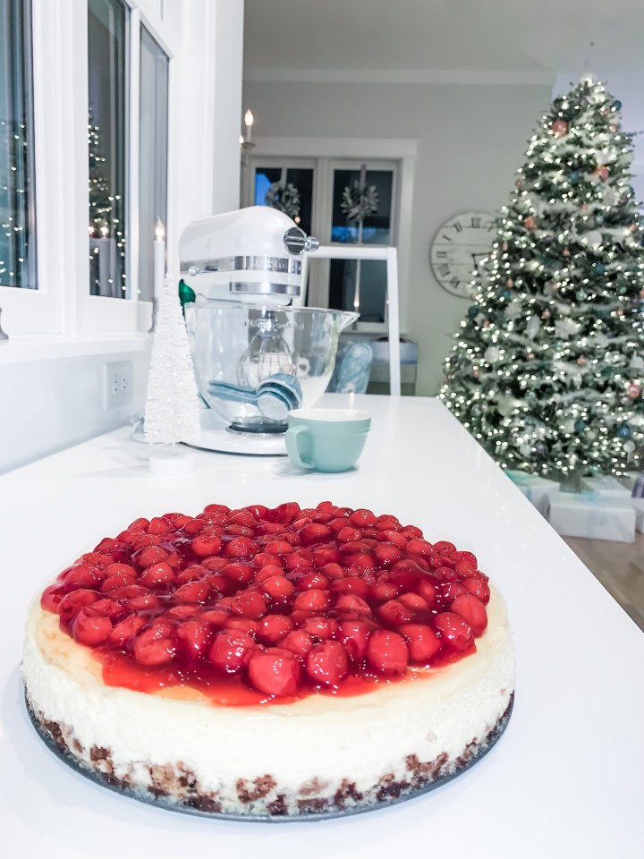 cheesecake with cherry topping