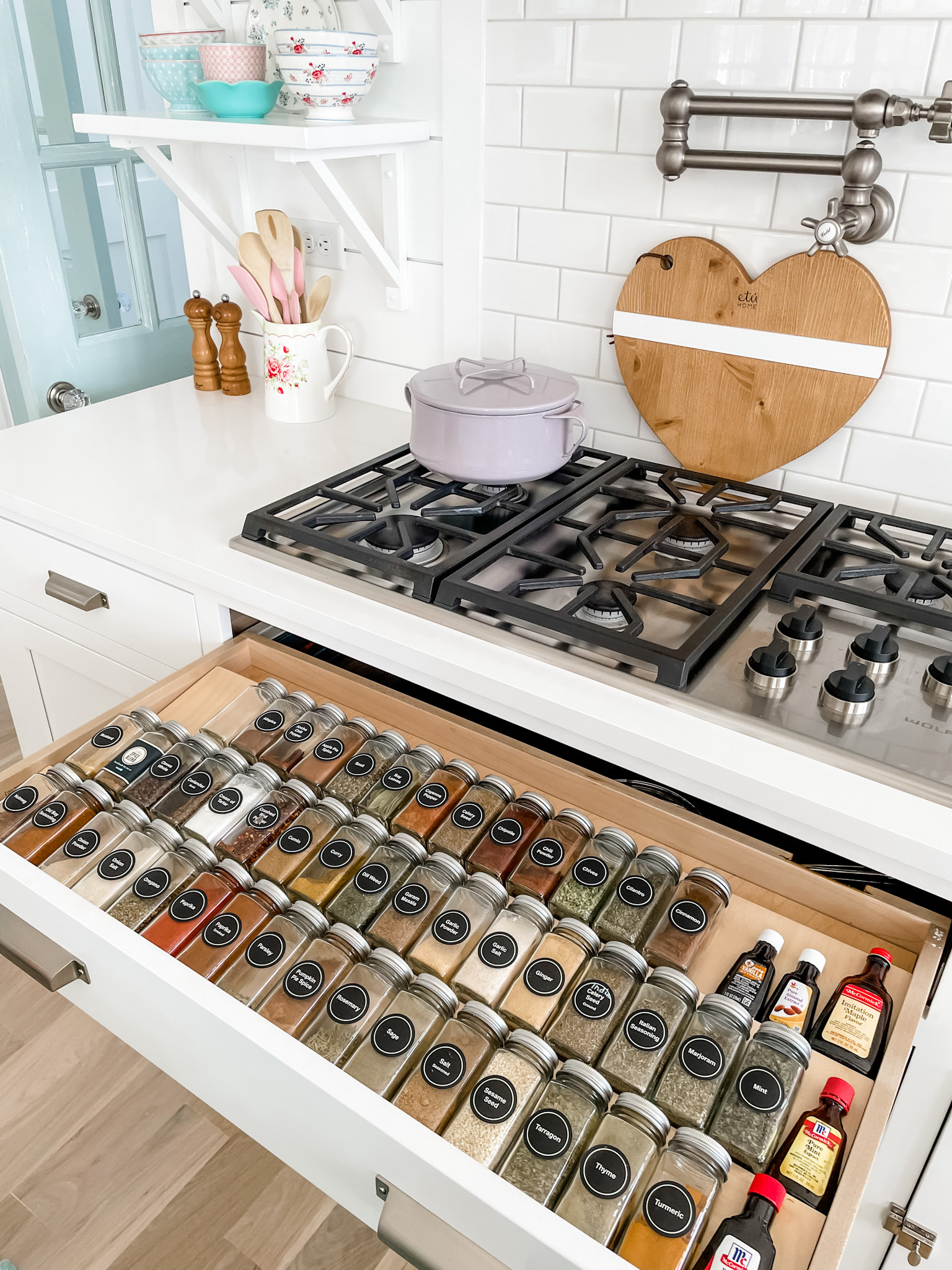 spice drawer under the range